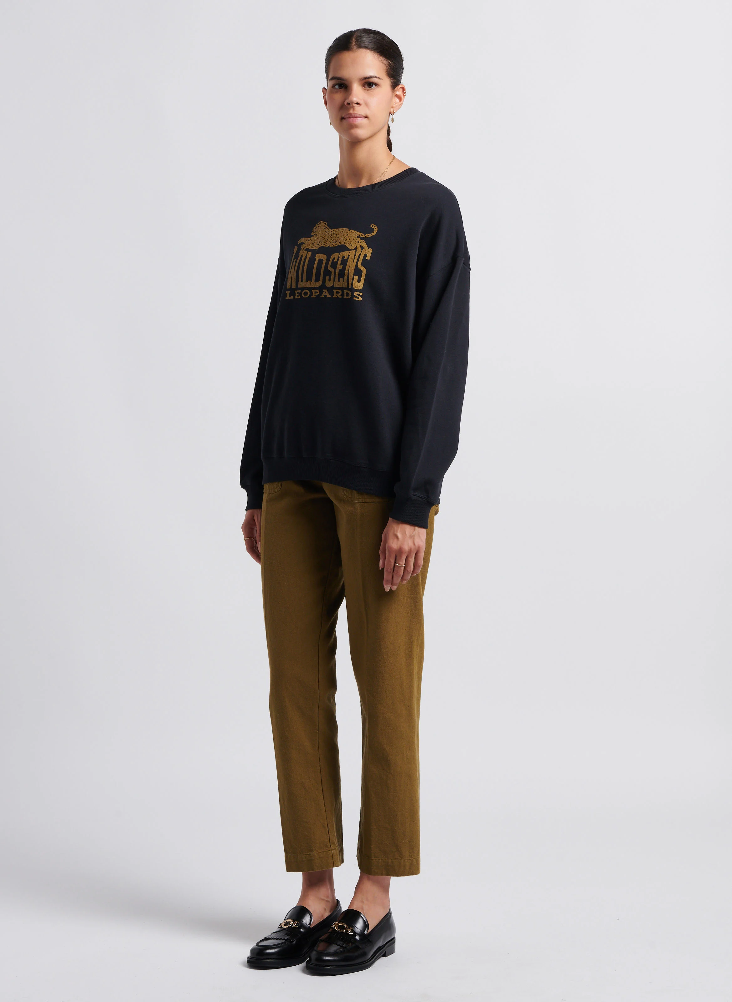 ERNEST - Pantalon droit en coton| Kaki