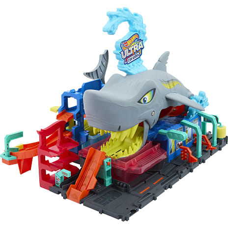 Hot Wheels ultra shark car wash playset
