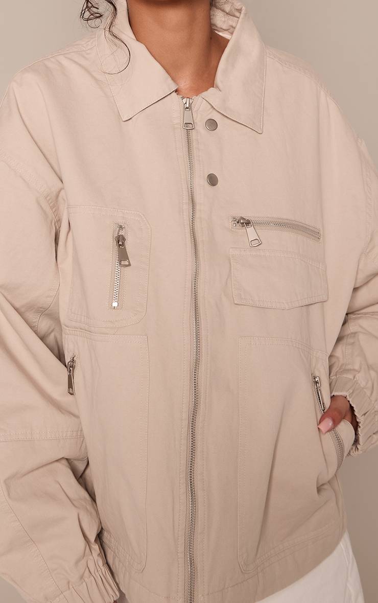 Ecru Veste Oversize En Sergé