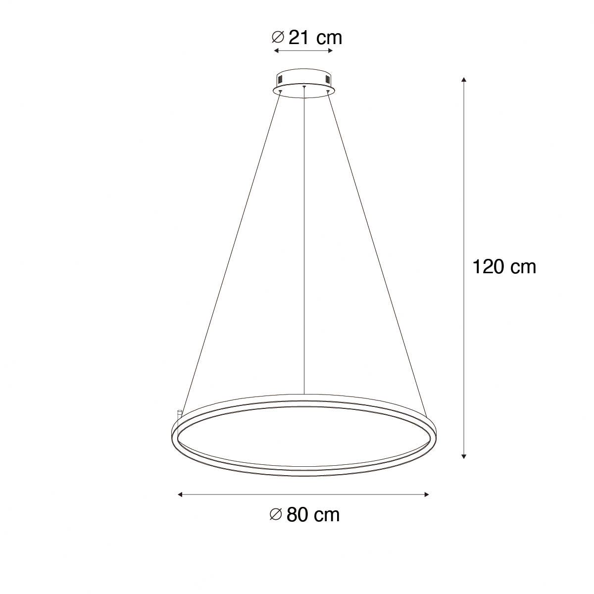 Smart hanglamp zwart 80 cm incl. LED en RGBW - Girello