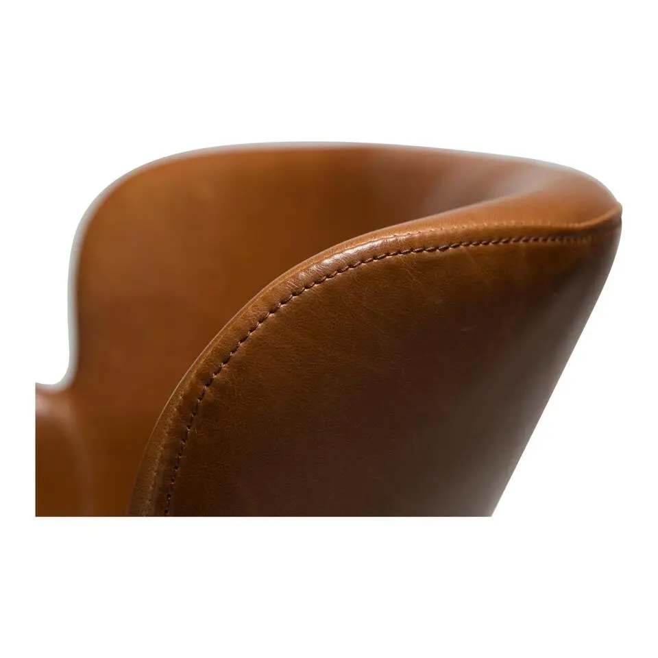 Hioshop Gaia Dan-Form fauteuil met armleuningen PU-kunstleer lichtbruin