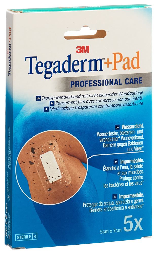 TEGADERM 5x7cm Wundkissen 2.5x4cm 5 Stk<br>5 Stück, 5x7cm, Wundkissen 2.5x4cm