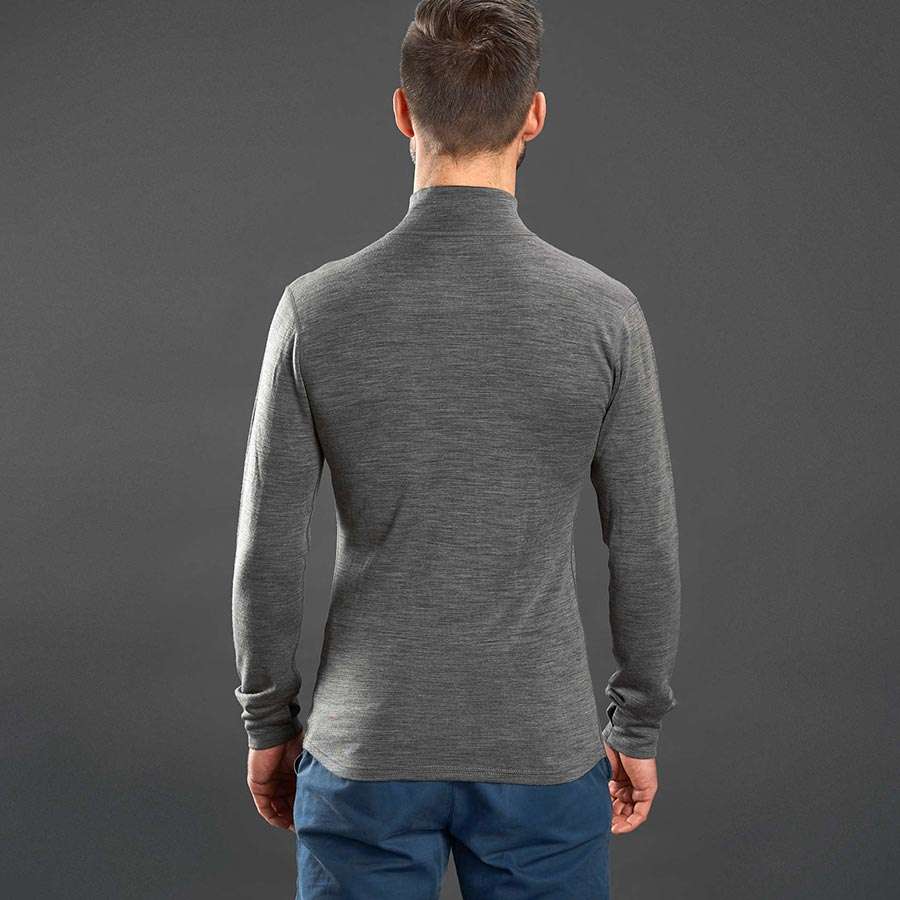 GripGrab Merino Bamboo 1/2 Zip Thermoshirt Lange Mouwen Grijs