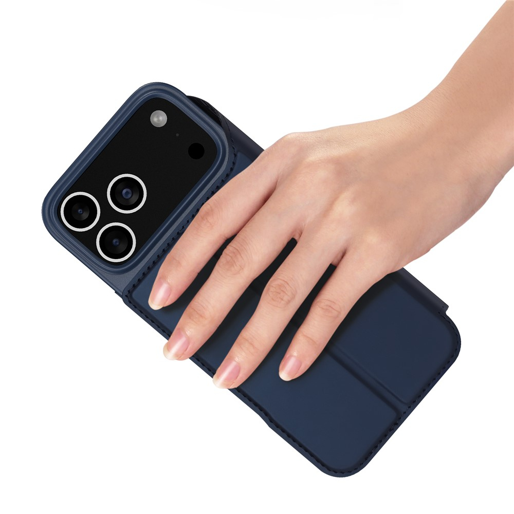 iPhone 17 Pro Flip Wallet Cover Leder Tasche - Blau