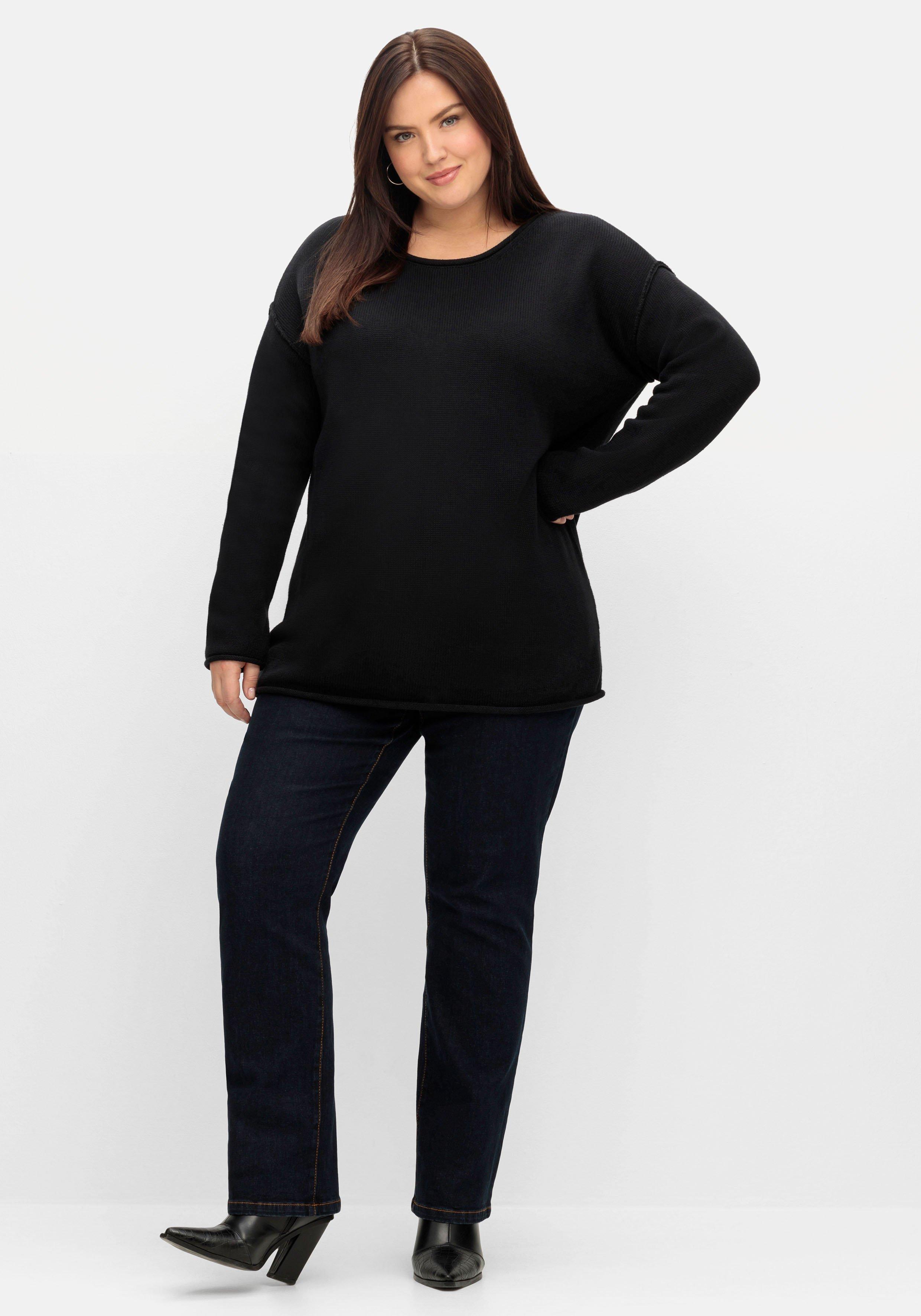 Pullover mit außenliegenden Nähten