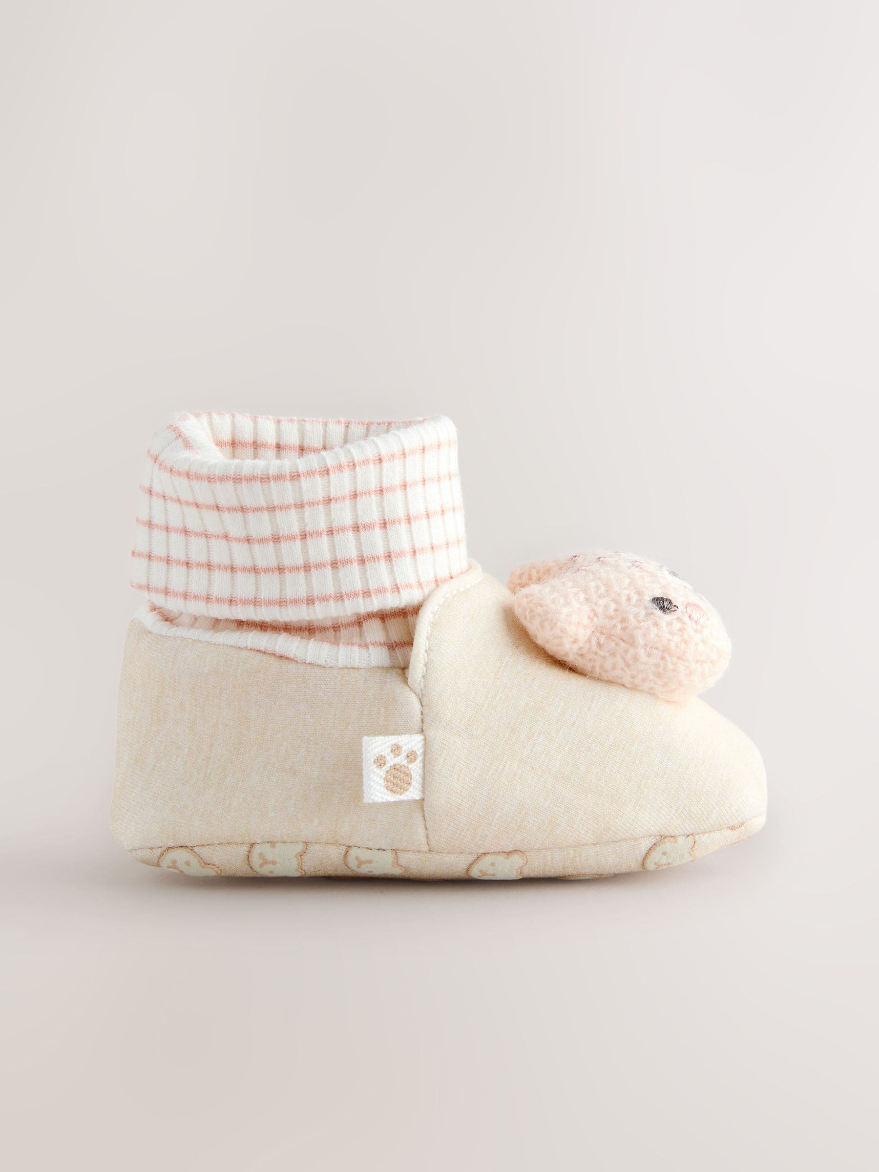 Neutraal met beren - Baby Sokken Top Boots (0-18mnd)