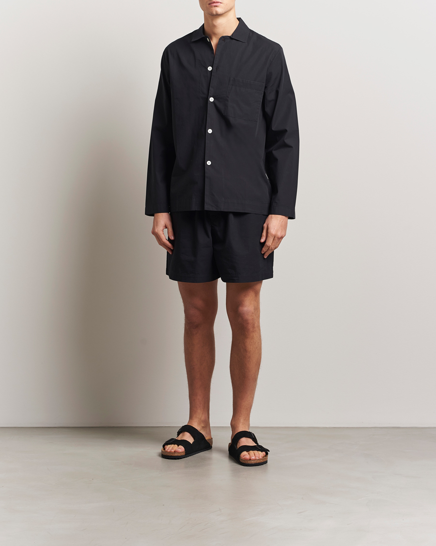 Tekla Poplin Pyjama Shorts All Black