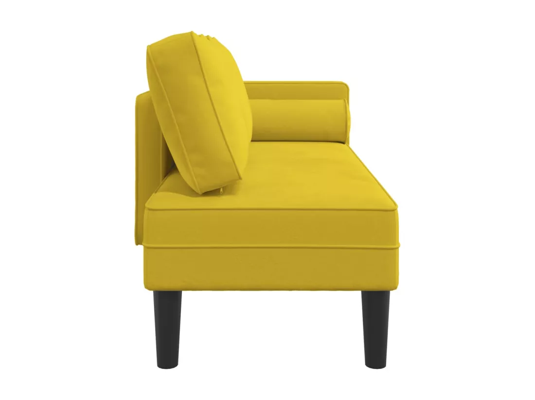 Prolenta Premium - Chaise longue avec coussins jaune velours