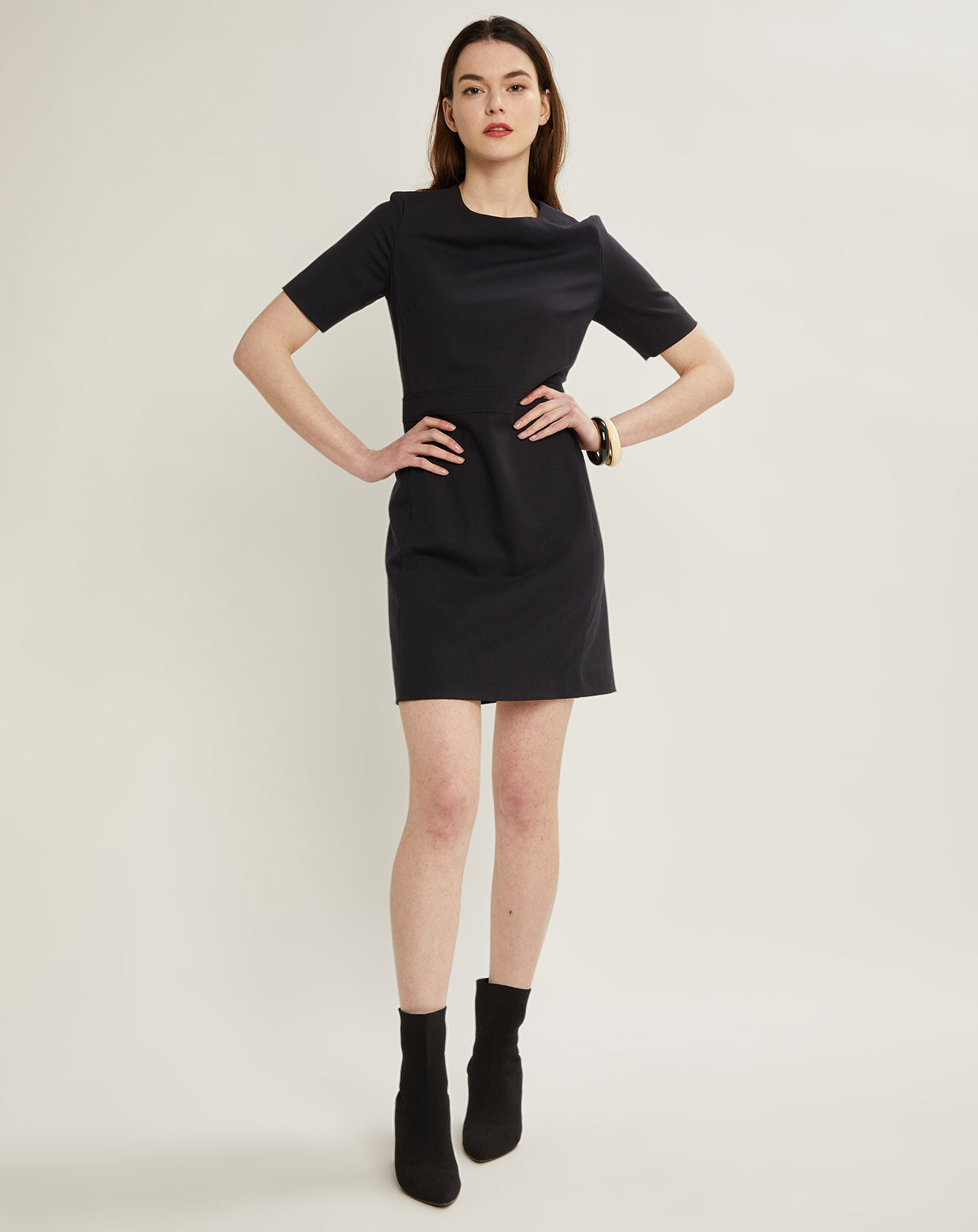 Cyrillus Robe working en Laine mélangée bleu foncé