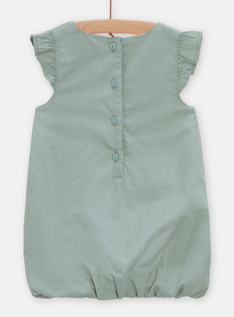Robe vert sauge à motif fleuri pour bébé fille