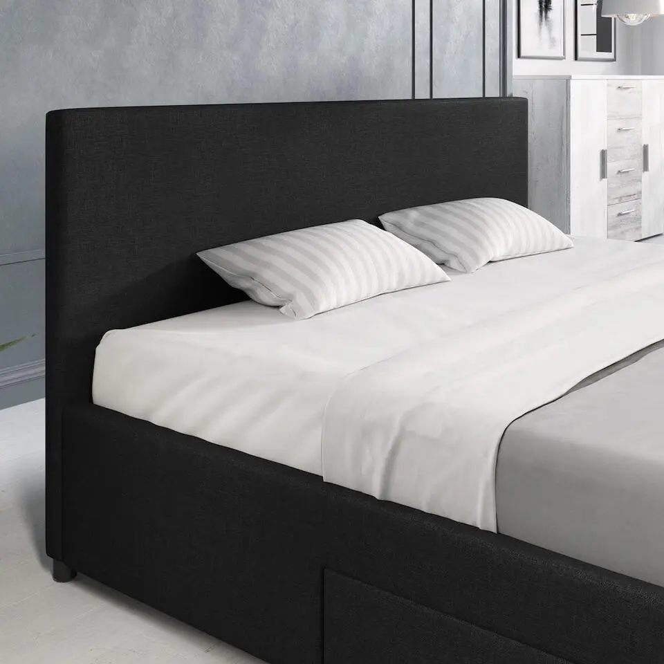 Meubella - Tweepersoonsbed Suente - Zwart - 180x200 cm