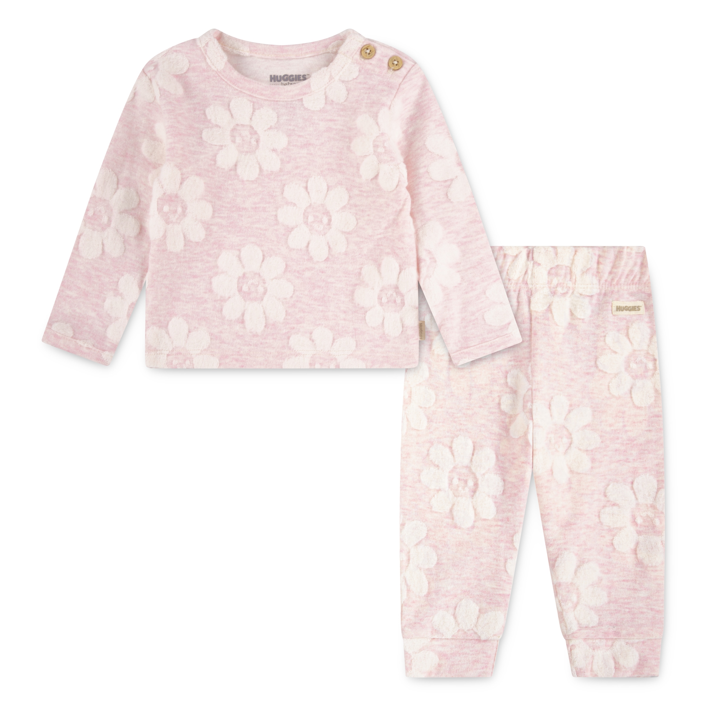 HUGGIES babywear Langarmshirt & Hose »HUGG PANT SET«, mit Blumenmuster