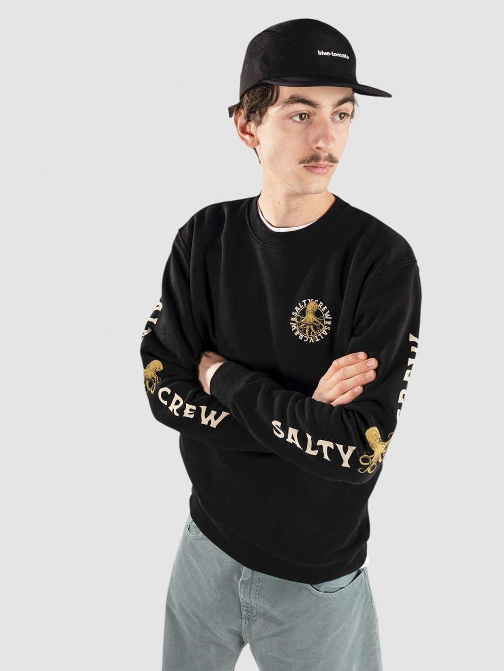 Salty Crew Tentacles Crew Fleece Sweater black
