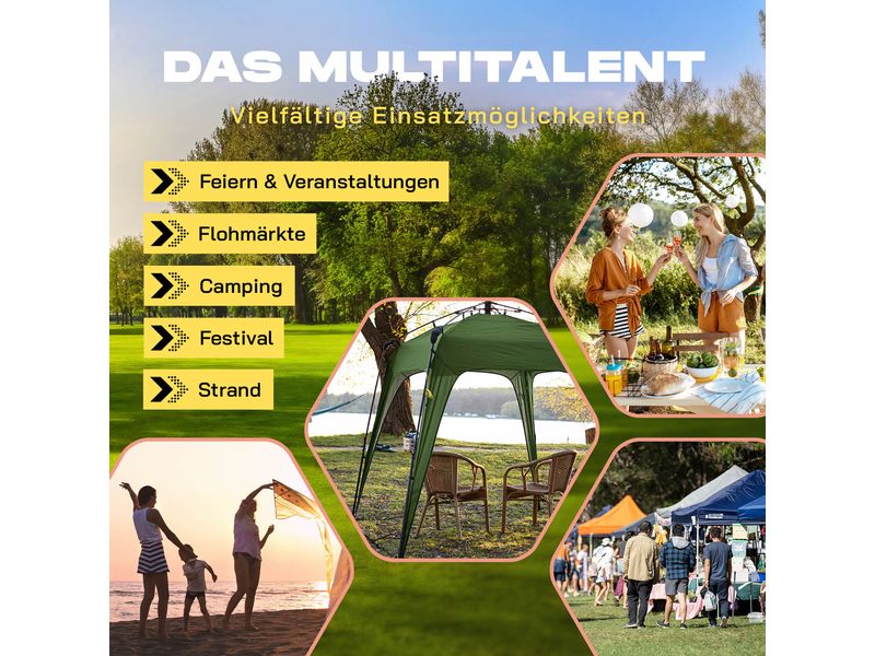 Where tomorrow Pavillon Pop Up - Dunkelgrün Outdoor-Pavillon mit Seitenschutz
