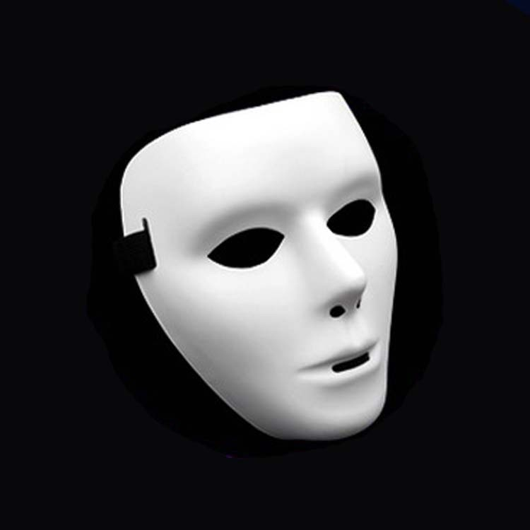 (2er Set) Neutrale Gesichtsmaske Halbmaske aus Kunststoff (unbemalt) - Weiss