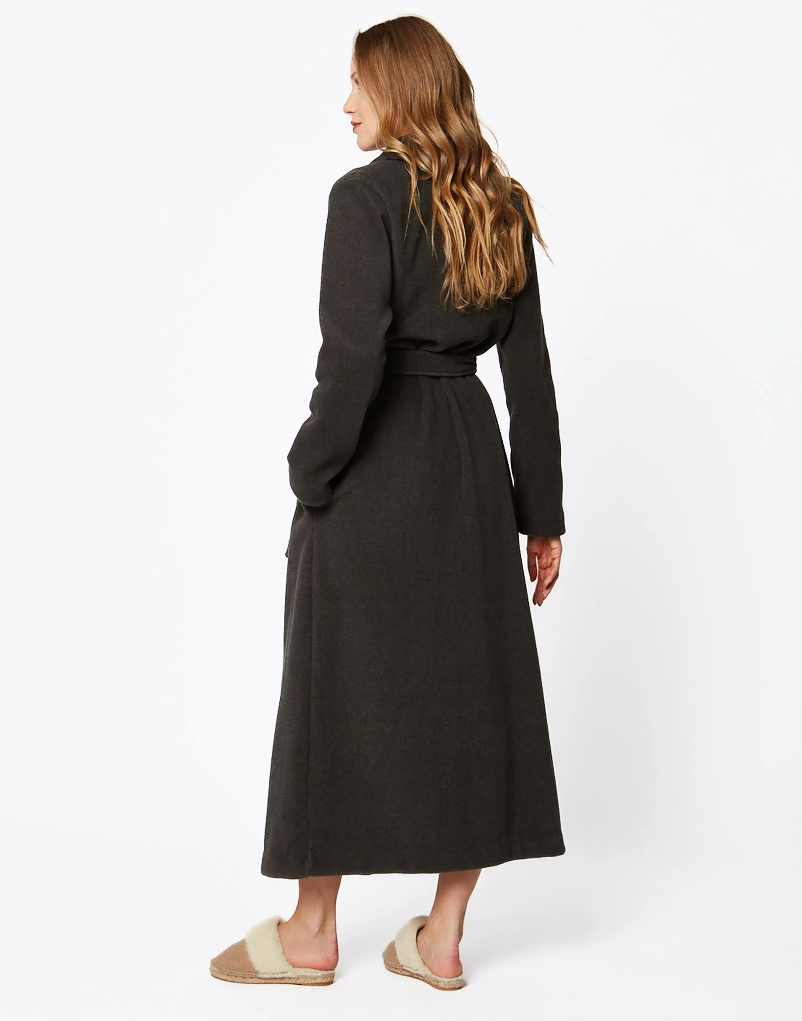 ESSENTIEL H62A - Peignoir long en polaire | Gris