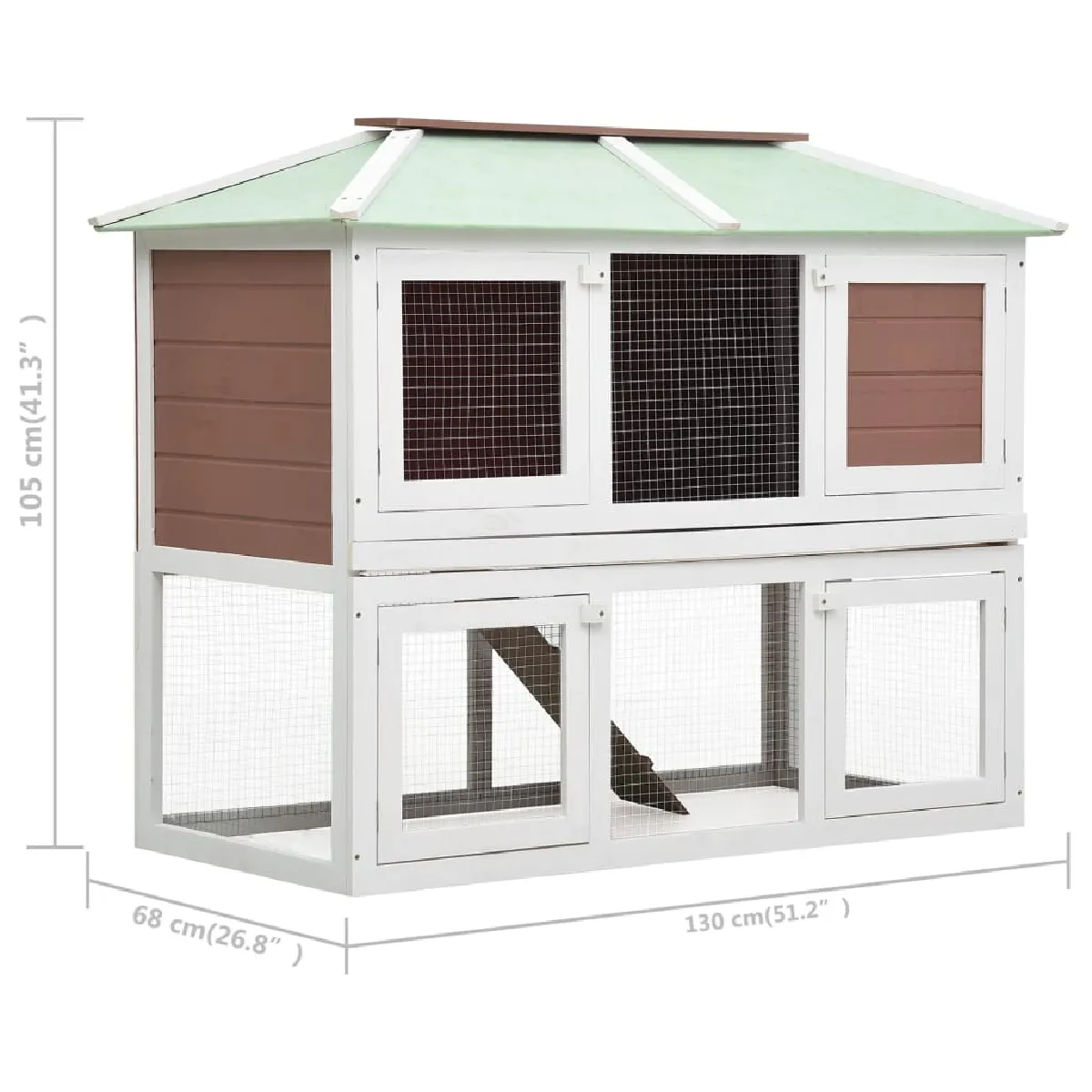 vidaXL Clapier double marron