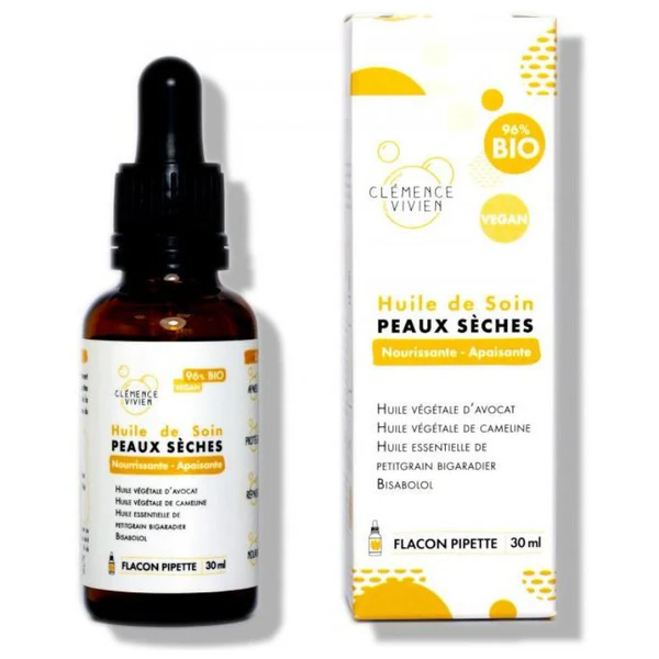 Clémence & vivien Huile de Soin Peau Sèche 30 mL