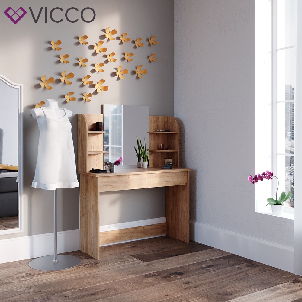VICCO Schminktisch CHARLOTTE Frisiertisch Frisierkommode Kosmetiktisch Eiche