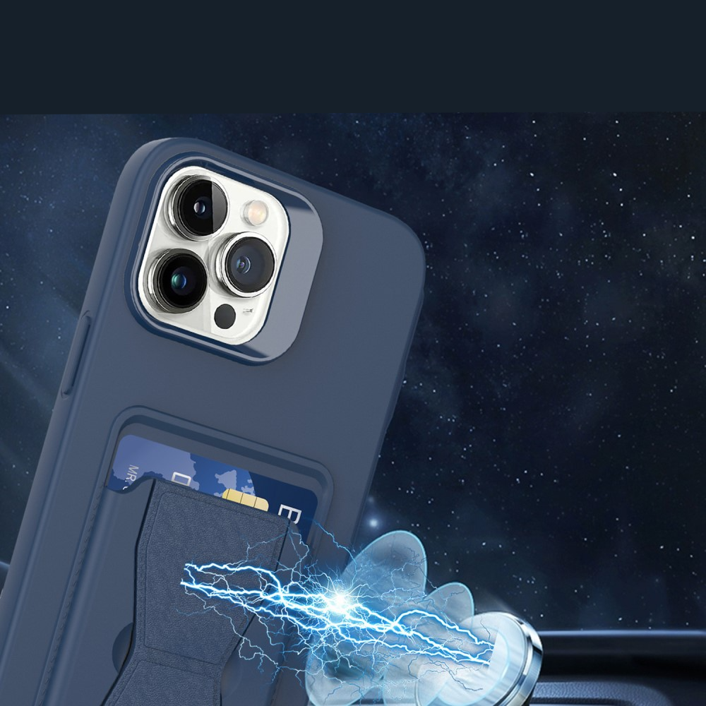 iPhone 15 Pro Max Gummi Hülle mit Kartenfach   Kickstand Aufsteller - Dunkelgrün