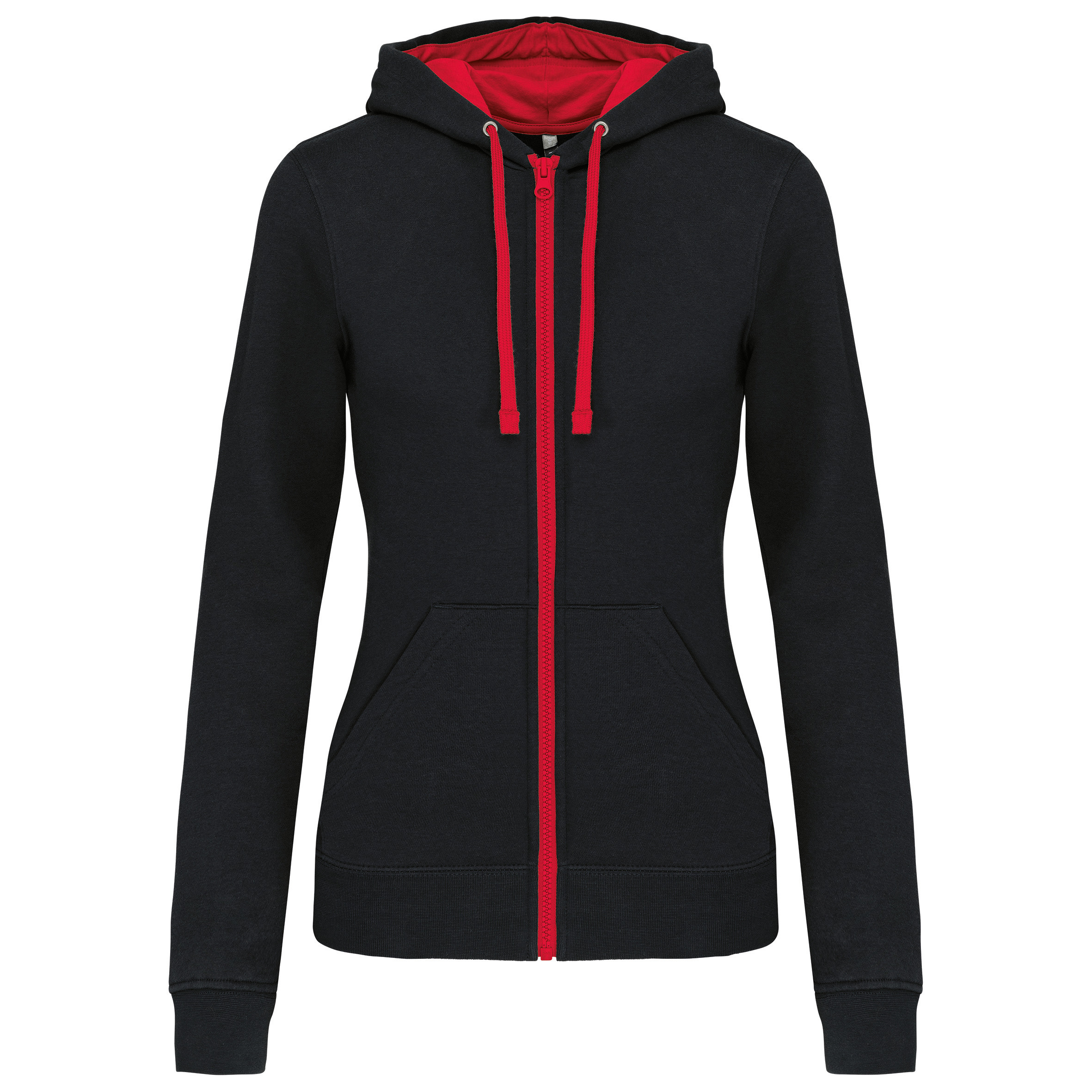 Kariban K467 - Sweat-shirt zippé capuche contrastée femme