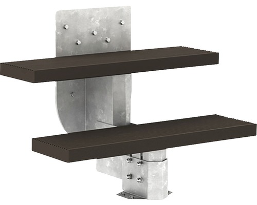 Pertura Petros buitentrap zonder leuning, 2 stootborden, Trimax, 80 cm, donkerbruin
