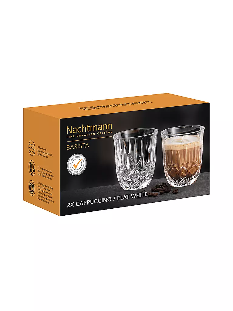 NACHTMANN Cappuccino Flat White Glas 2er Set NOBLESSE Barista 234ml transparent