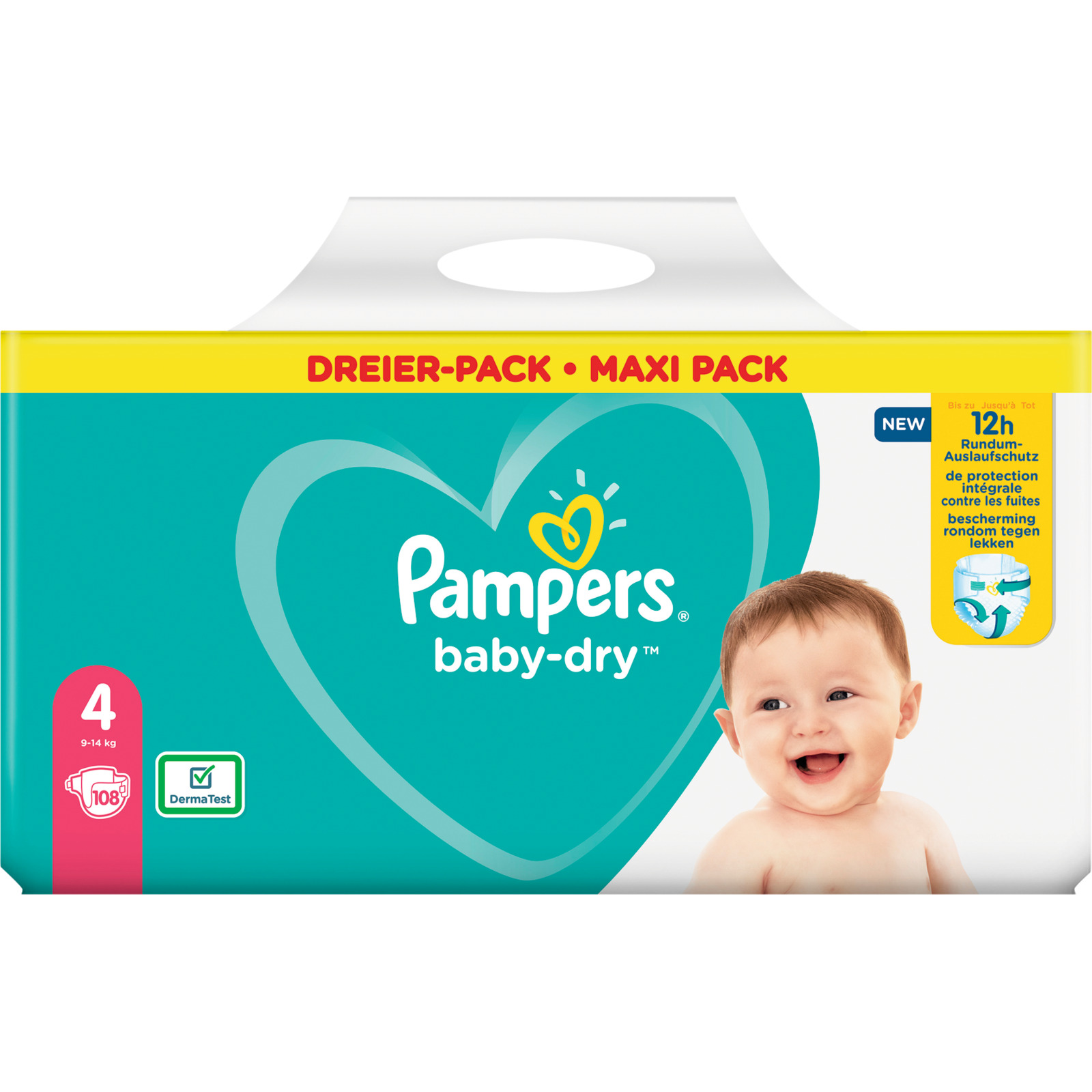Pampers Baby-Dry Gr. 4, 9-14 kg, 108 Windeln