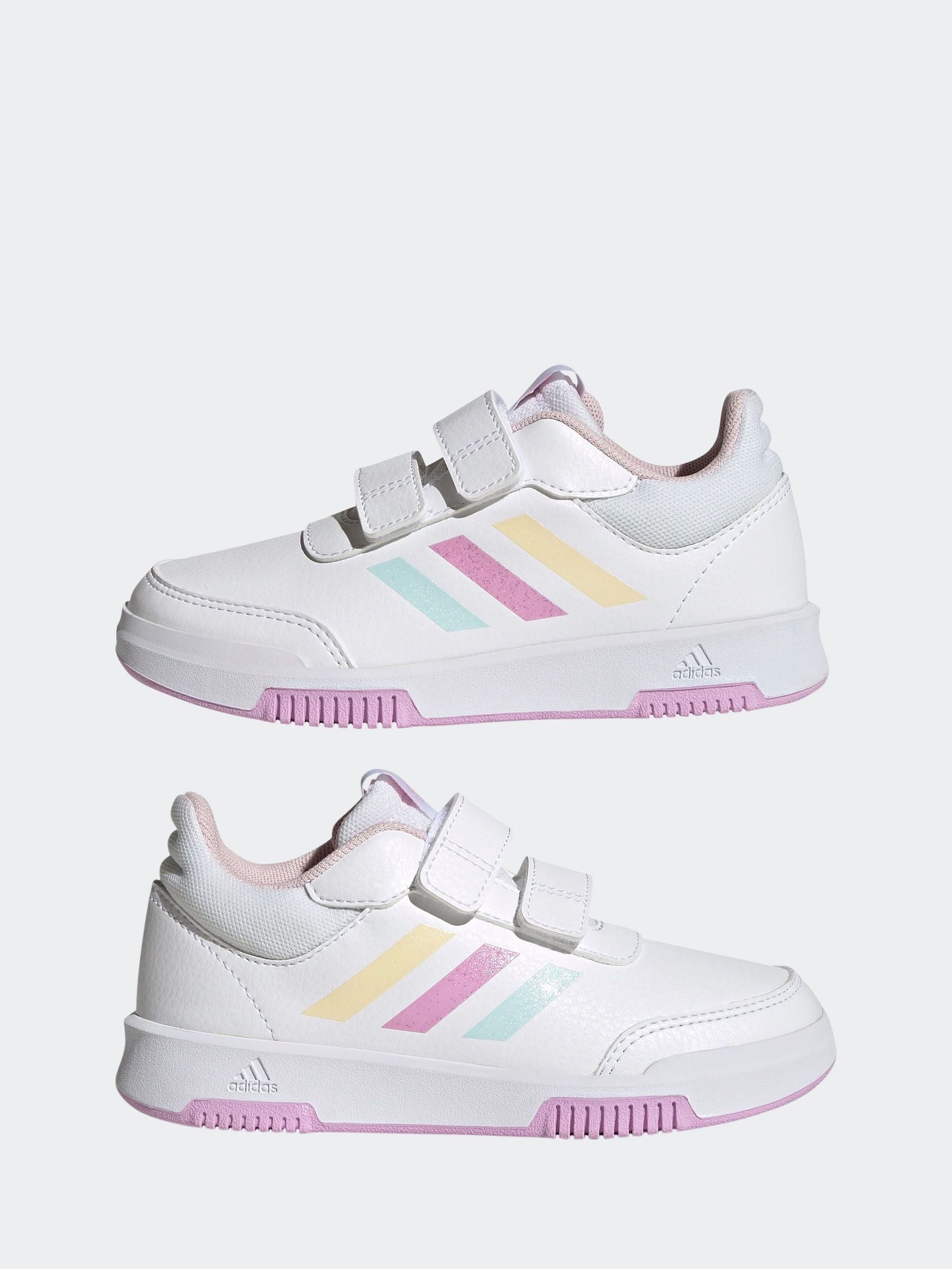 Wit/Roze/Meerkleurig - adidas Tensaur kindersneakers met klittenbandsluiting