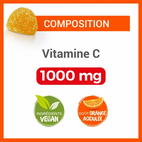 Suplemento alimentar em gomas Vitascorbol, vitamina C 1000 mg, Vitality, 2x30 gomas.