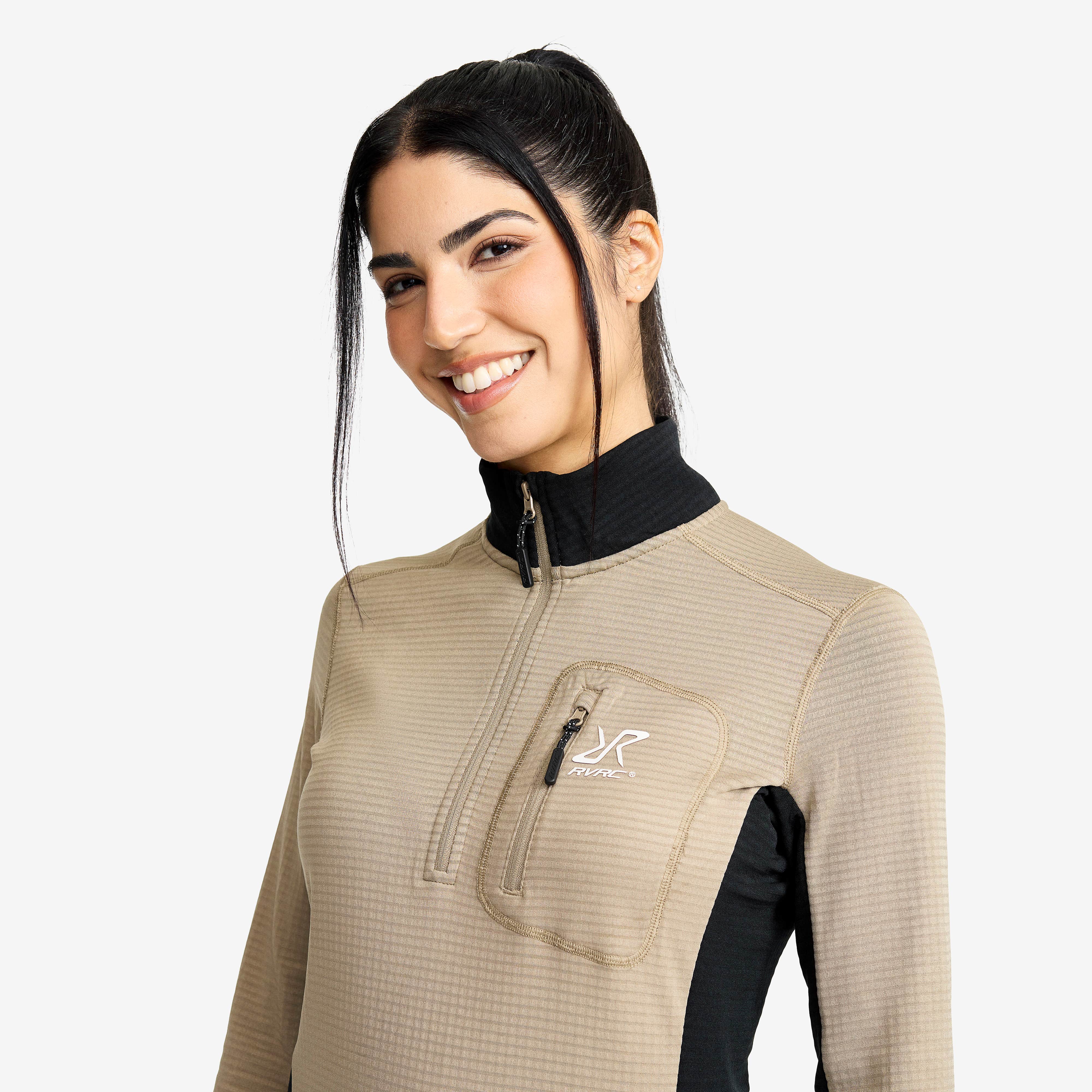 Waffle Half-zip Fleece  Dame Aluminium
