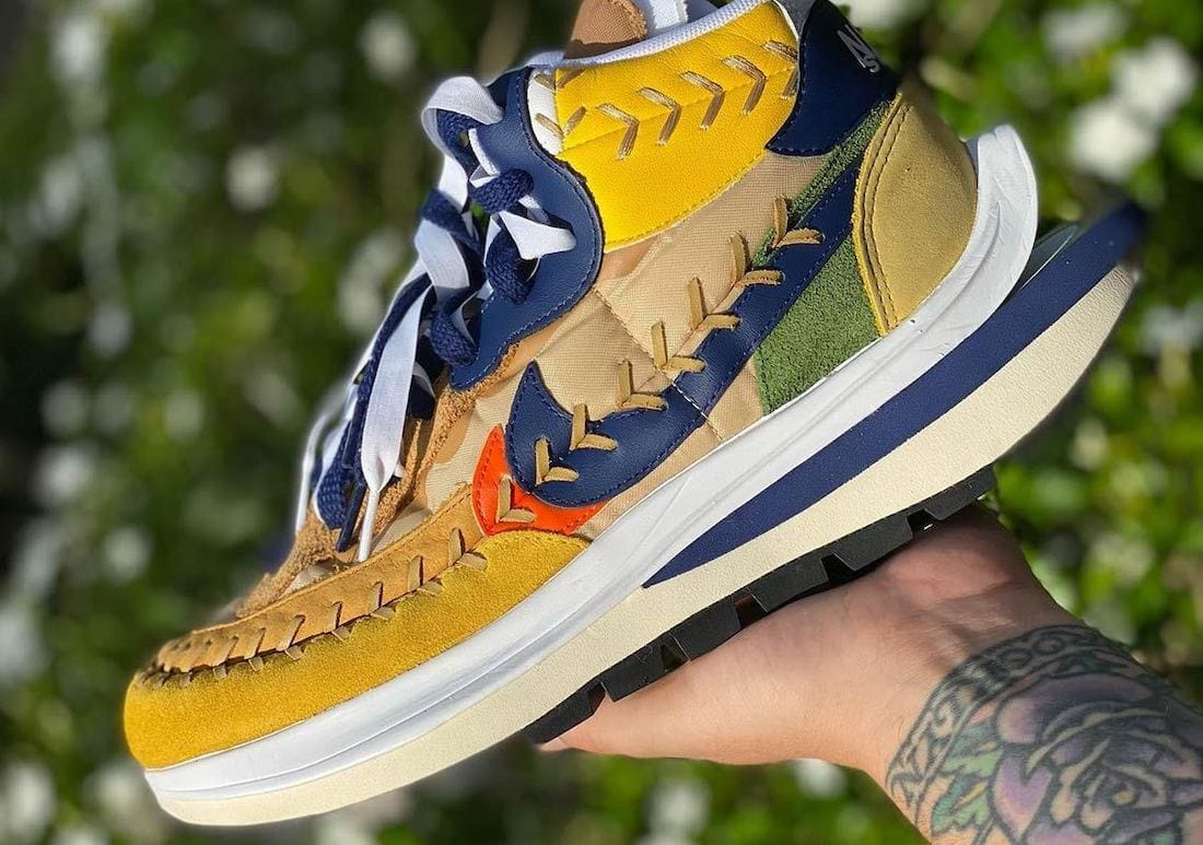Nike Vaporwaffle sacai Jean Paul Gaultier Sesame Blue