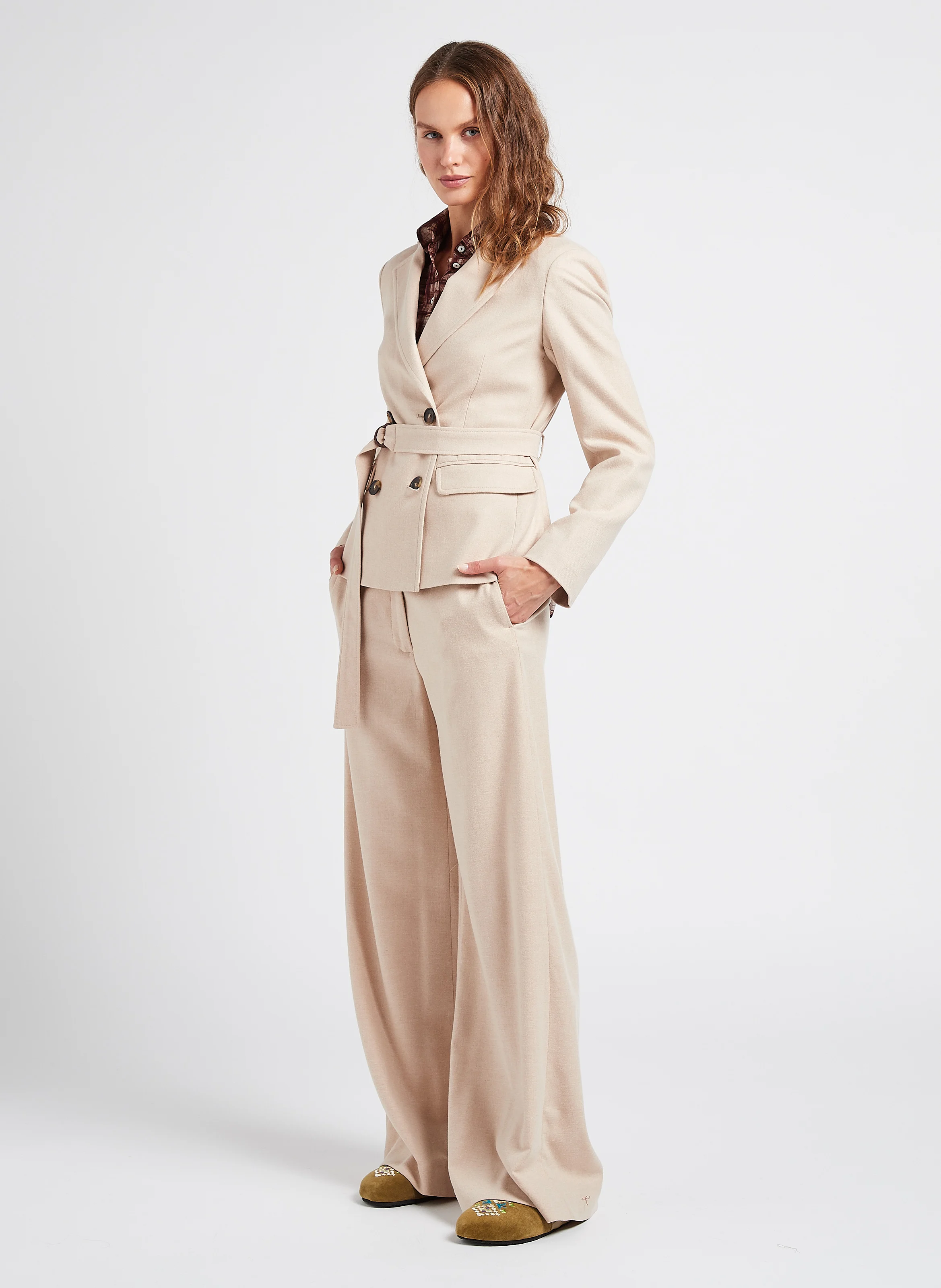 CEZA - Chemise col classique imprimée en coton mélangé | Rouge
