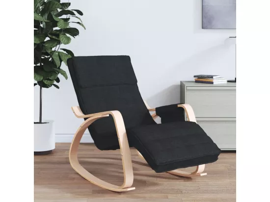 Chaise à bascule Noir Tissu