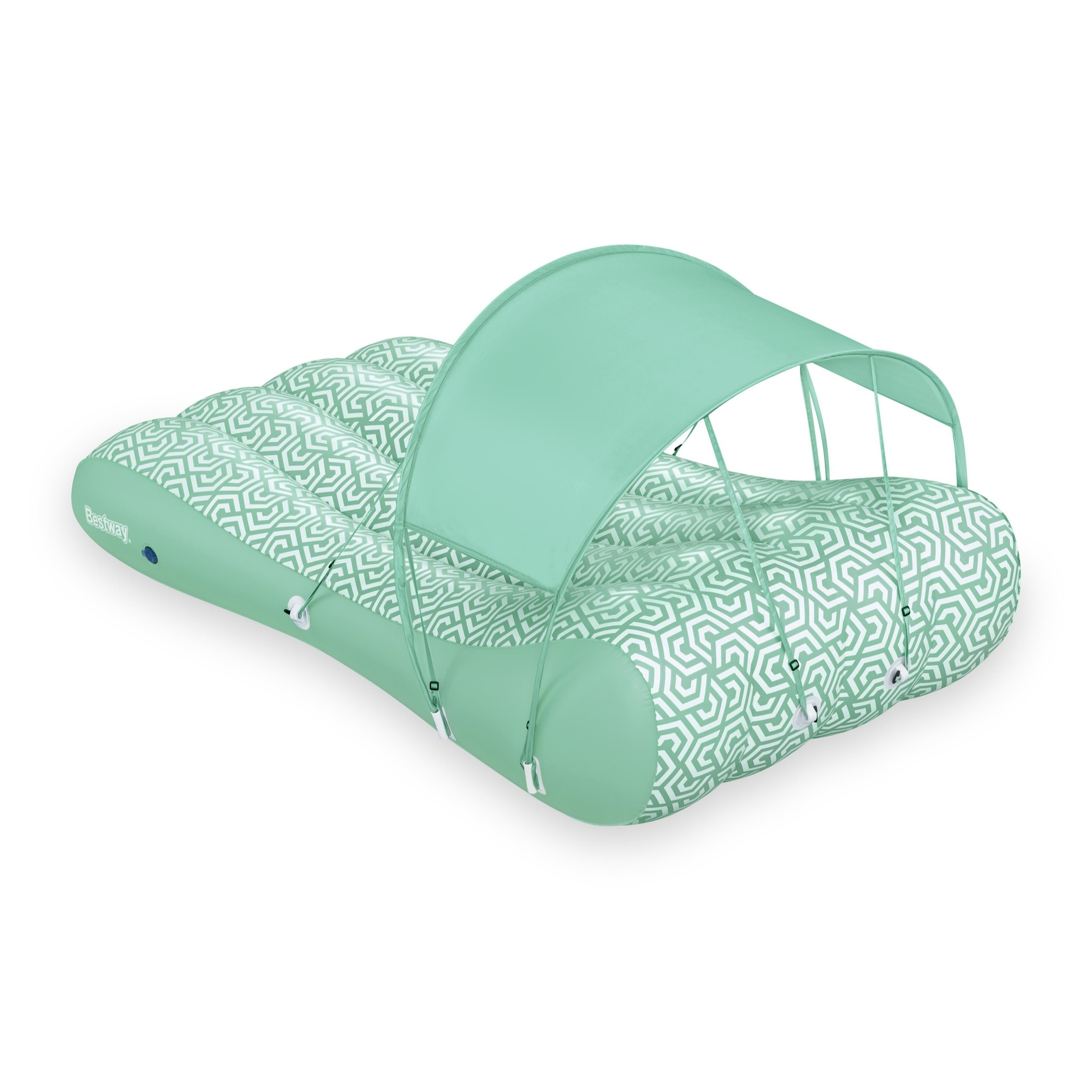 (175cm) Comfy Chill Shaded Lounge Grosse Aufblasbare Wasser Luftmatratze Liegesofa Badeinsel mit Sonnendach (43729) - Grün