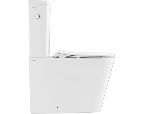 Jungborn WC-combinatieset DRIE, diepspoeltoilet met open rand, glanzend wit, met toiletzitting en softclose-mechanisme