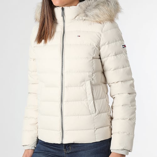 Doudoune Capuche Fourrure Femme Basic 8588 Beige Clair