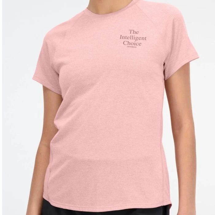 New Balance Dame T-shirts Printed Impact Run Short Sleeve Pink