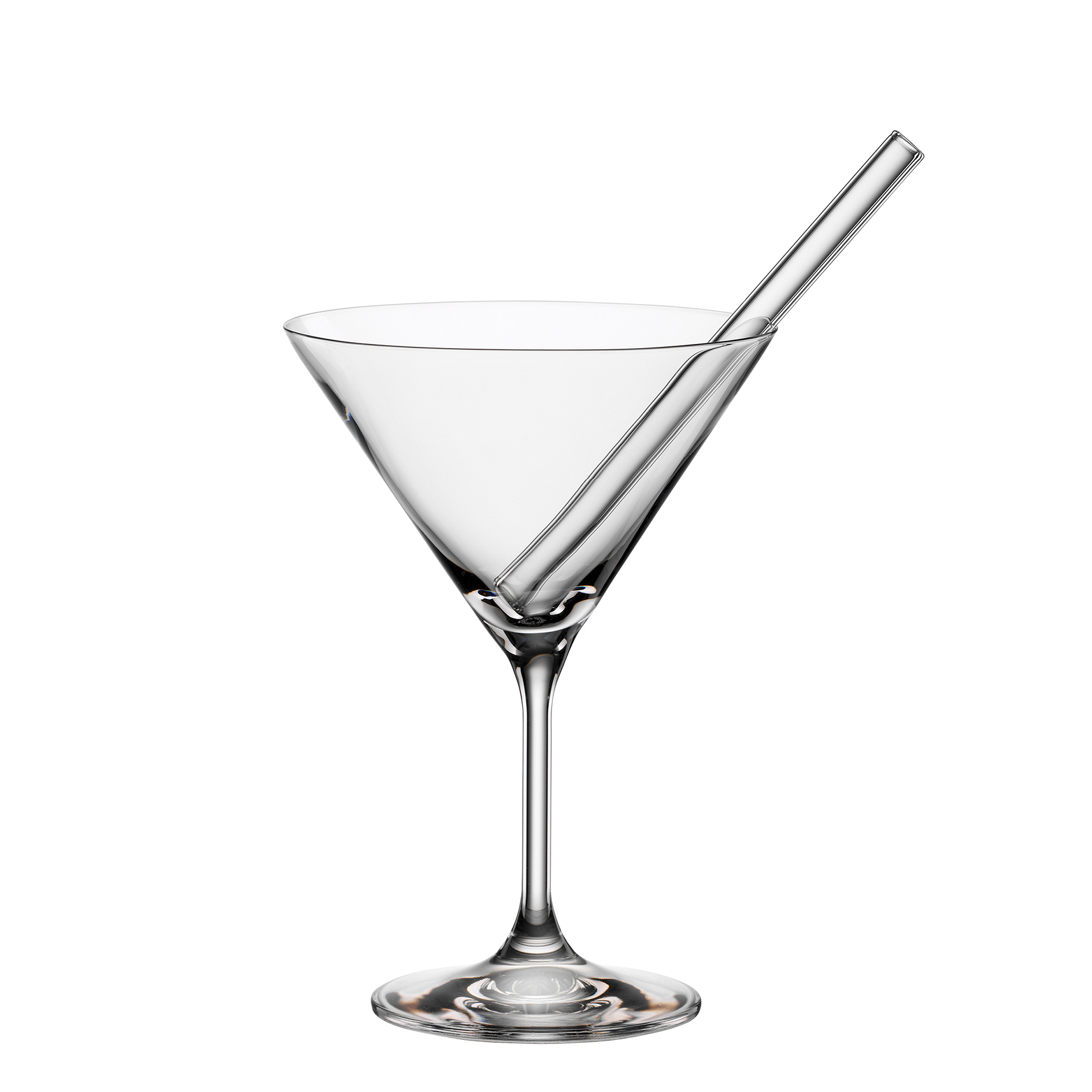 2er-Set Cocktailschalen - Glas - inklusive Strohhalme