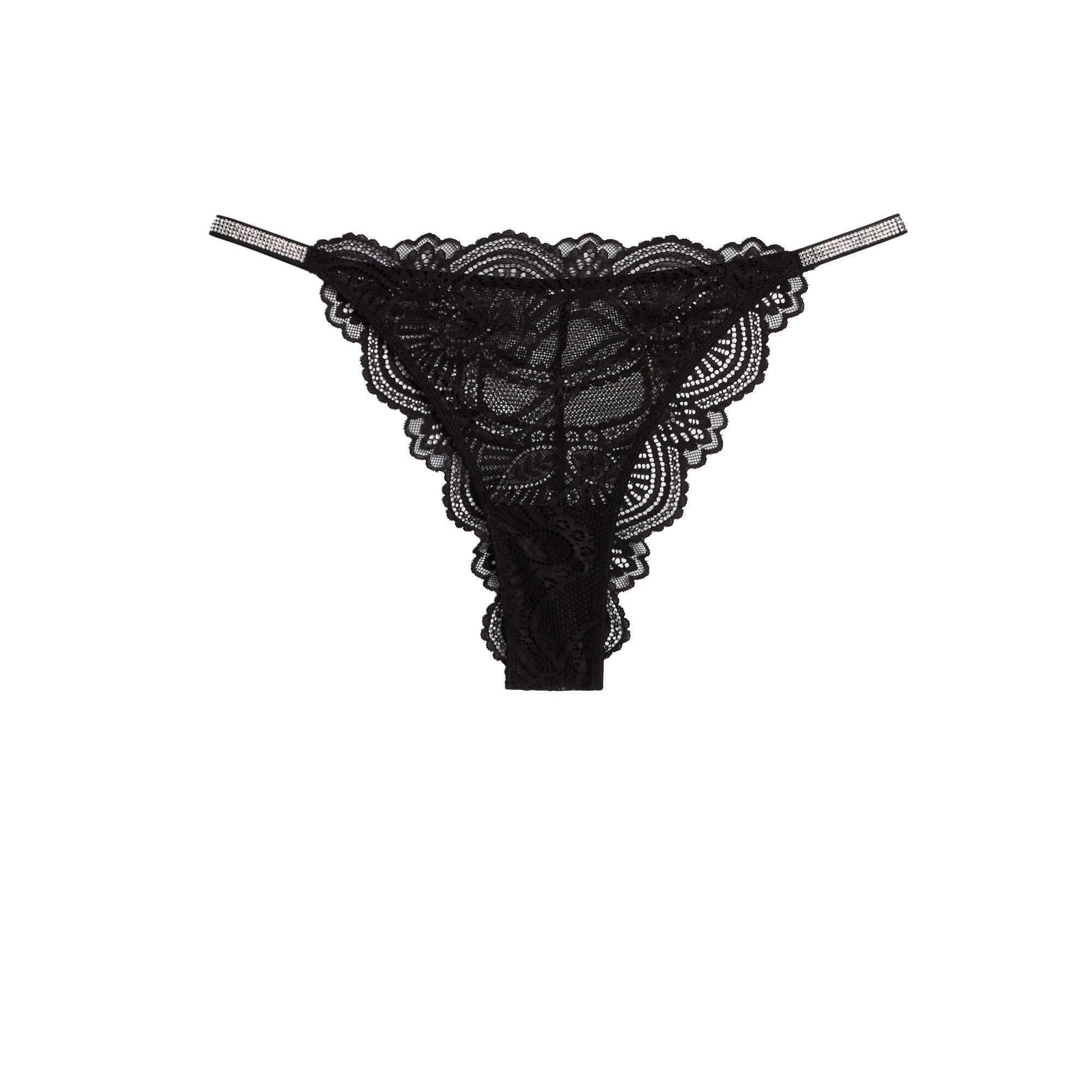 Tanga en dentelle et strass