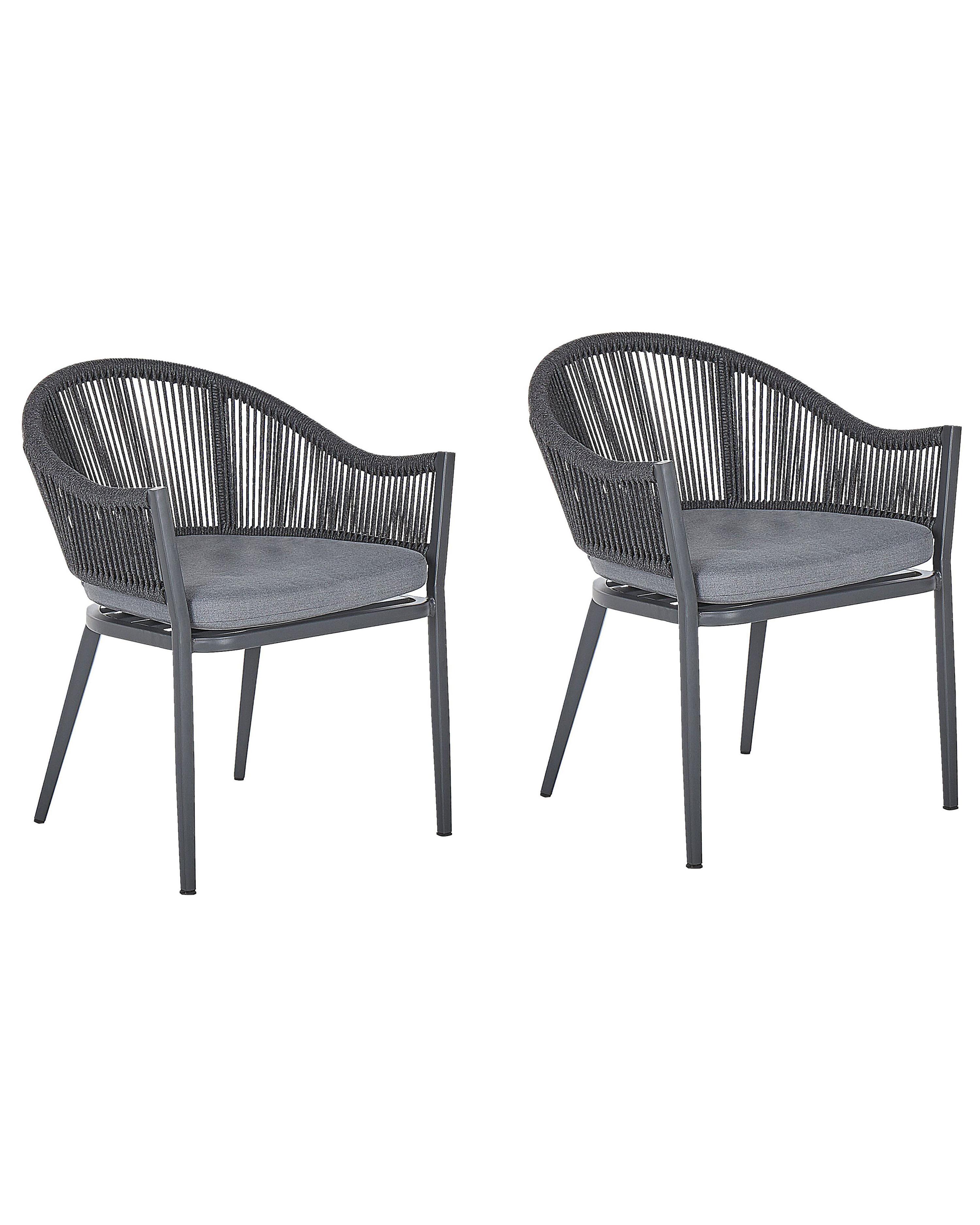 Set van 2 stoelen met zitkussen MILETO Metaal Grijs