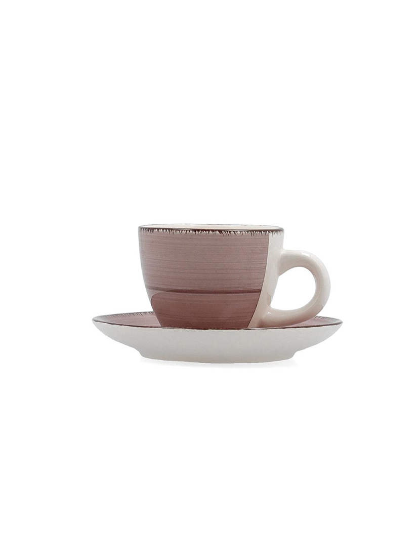 Set of 6 Cups with Saucers Ceramic 9cl Vita Morning