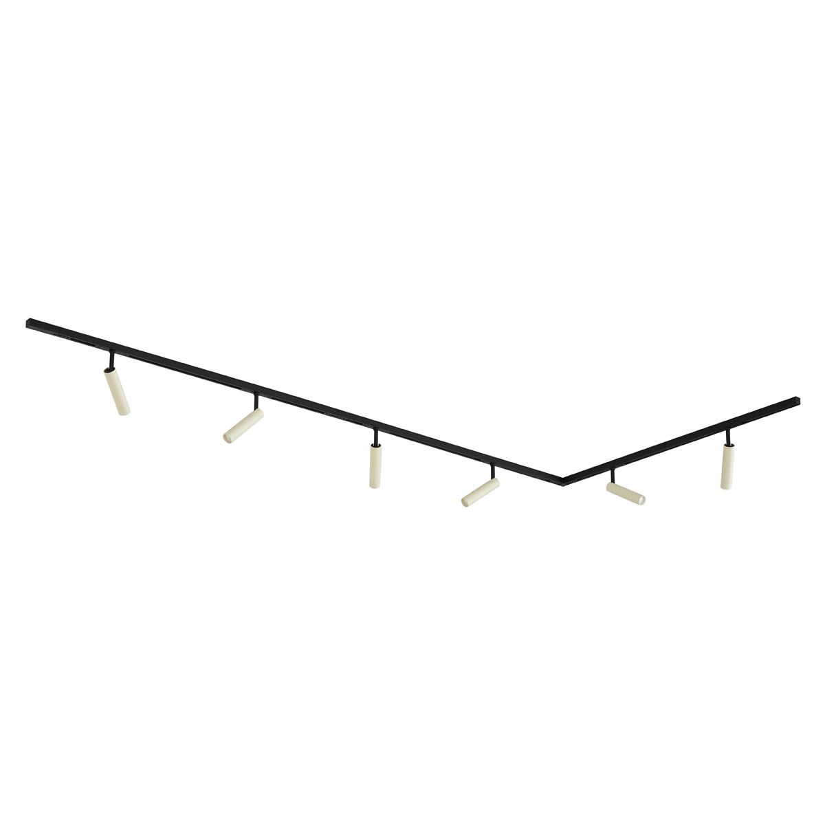 Modern railsysteem met 6 spots beige met zwart 1-fase - Slimline Uzzy