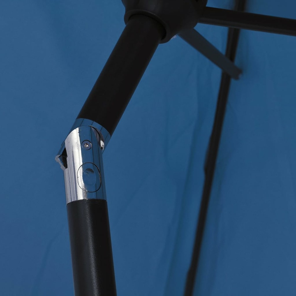 Parasol d'extérieur avec led et mât en acier 300 cm bleu