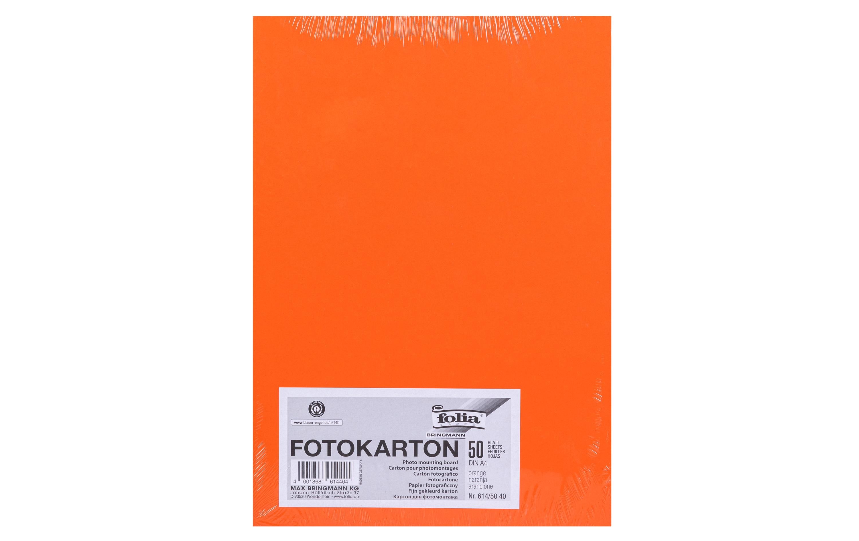 Fotokarton A4, 300 g/m², 50 Blatt, OrangeFotokarton zum Basteln oder Gestalten