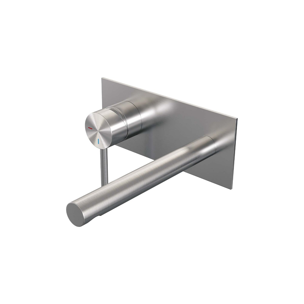 Brauer Brushed Edition ColdStart wastafelkraan inbouw rechte uitloop met achterplaat model A2 RVS geborsteld PVD
