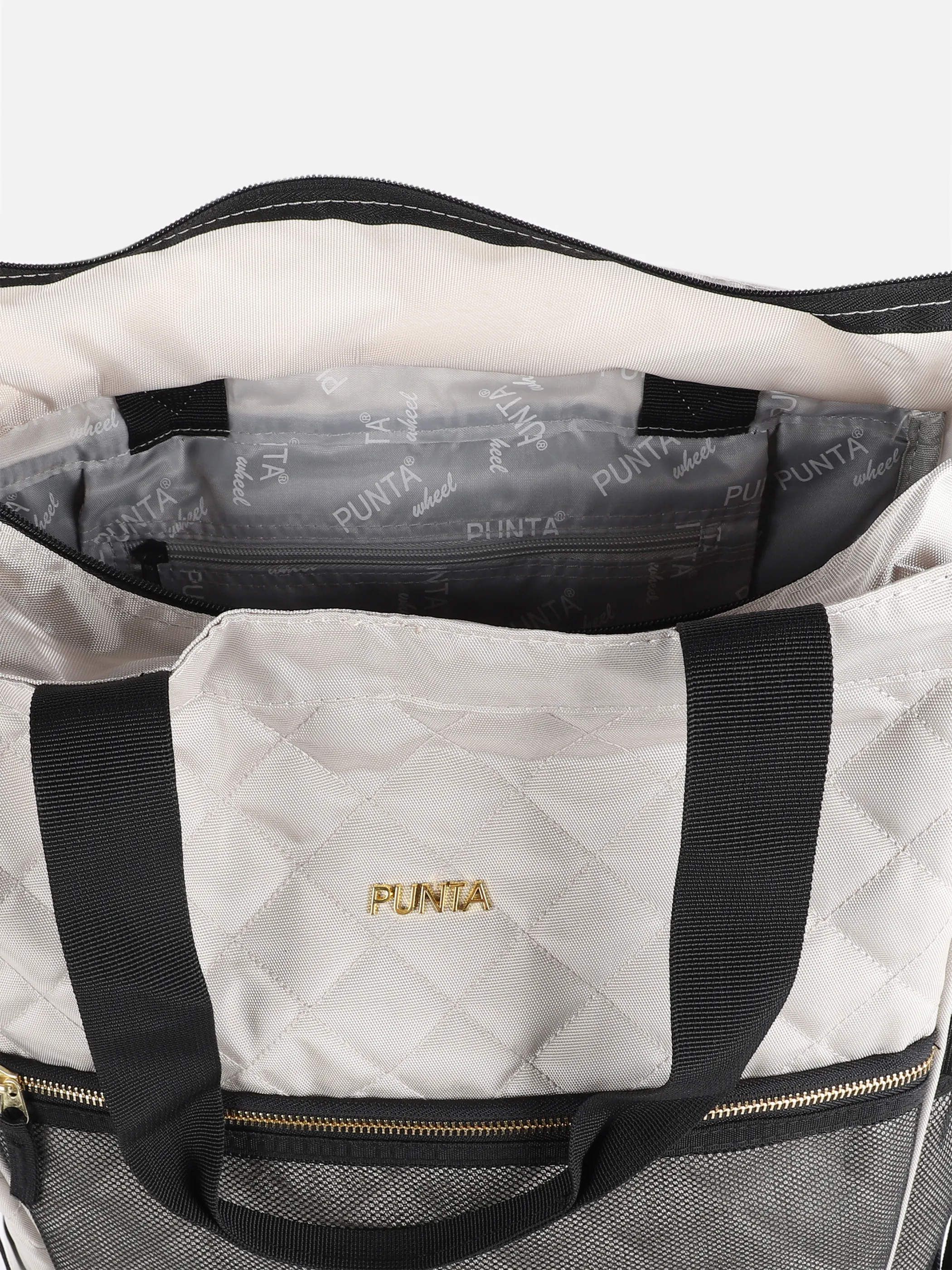Tasche zum Rollen mit vielen Details