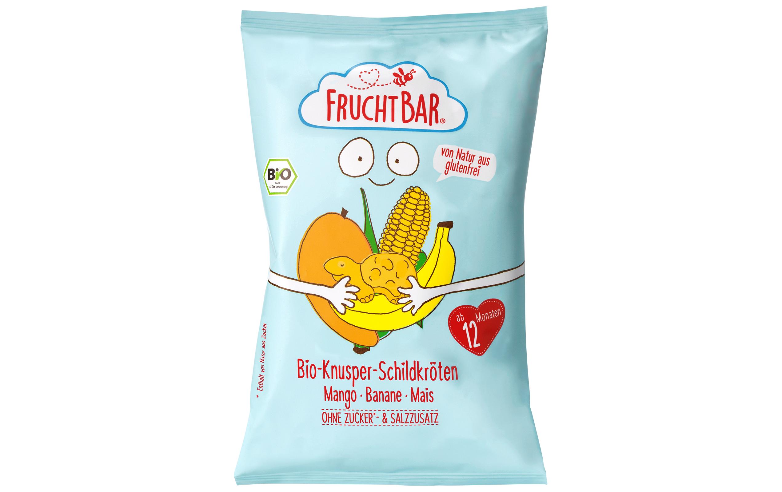Knabberspass Knusper Schildkröte 30gGepuffter Snack mit Mango, Banane und Mais