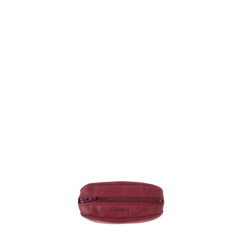 Porte-monnaie Charles Cuir Nubuck Rubis Rouge