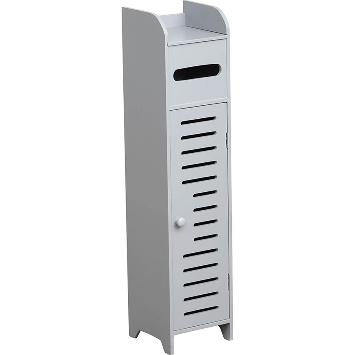 MEUBLE RESERVE ET DEROULEUR PAPIER WC 1 PORTE GRIS